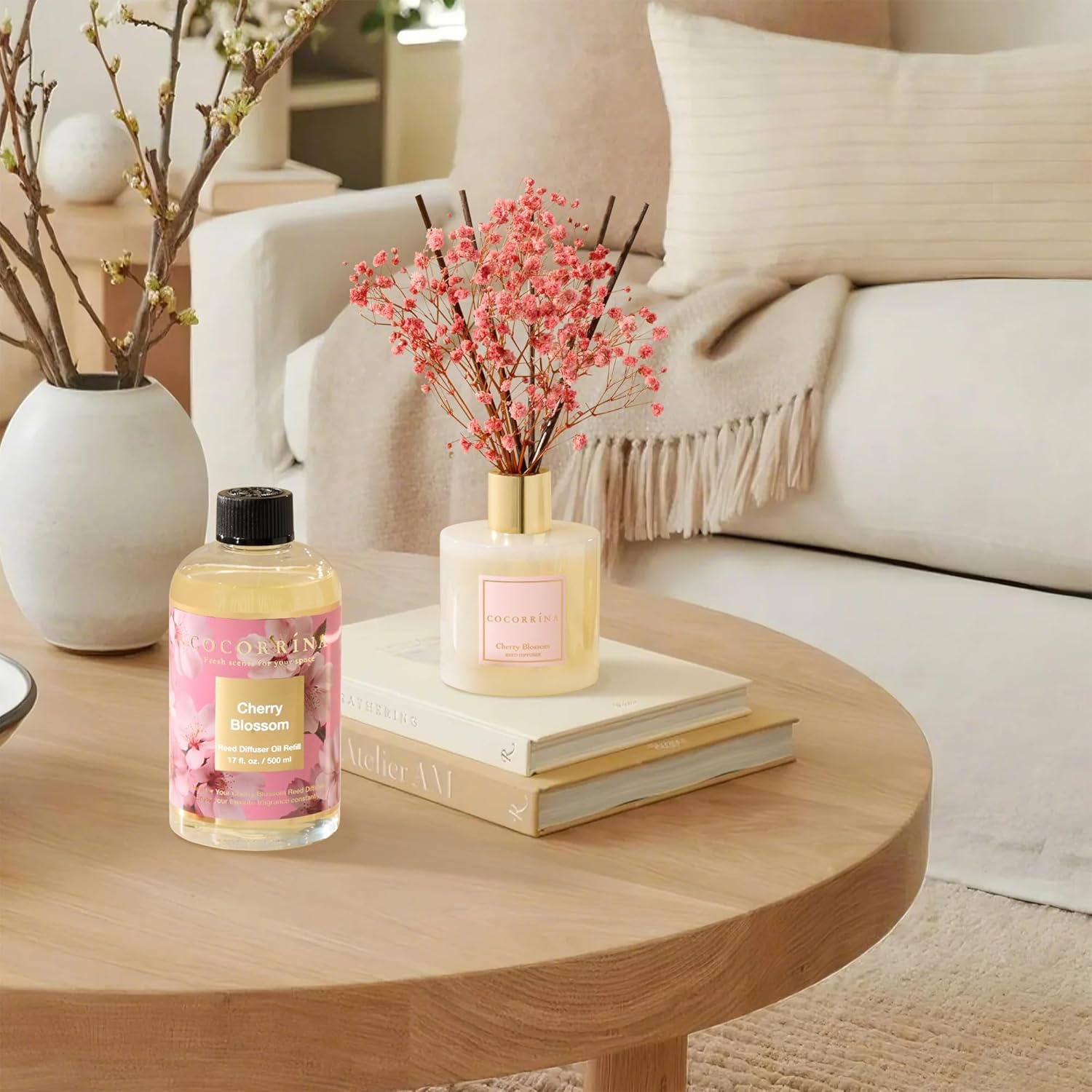 Cocorrna Cherry Blossom Reed Diffuser Refill 17oz