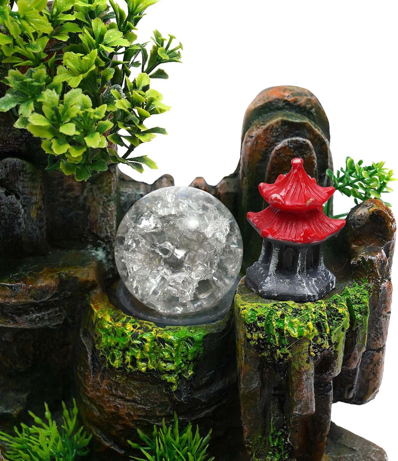 Mini Tabletop Rockery Fountain with LED Light and Atomizer