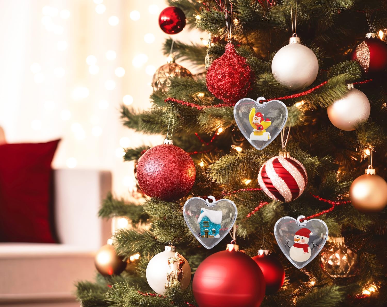 Clear Fillable Ornament Balls 20Pcs Transparent Plastic Christmas Decor