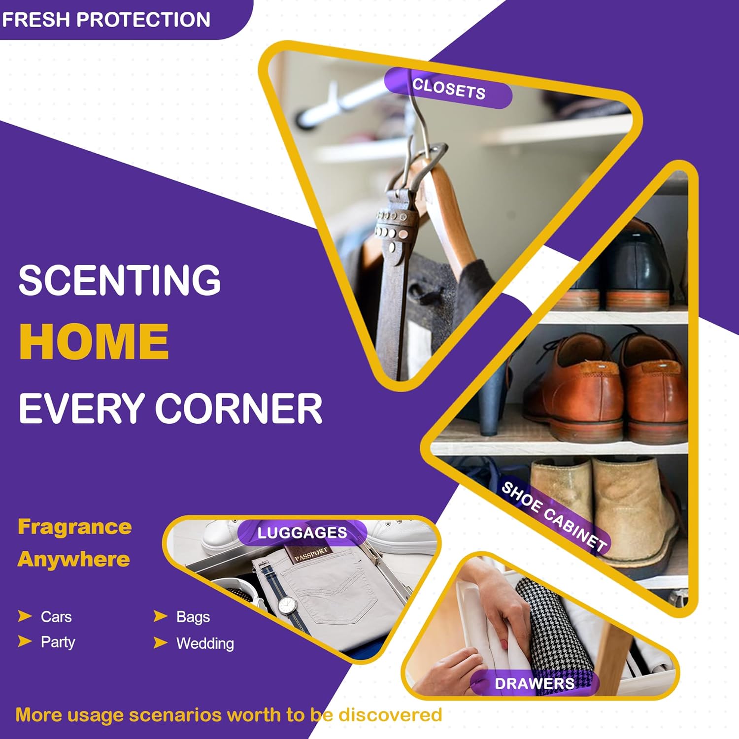 Lavender Sachet Bags 5 Pack for Freshrooms and Closets