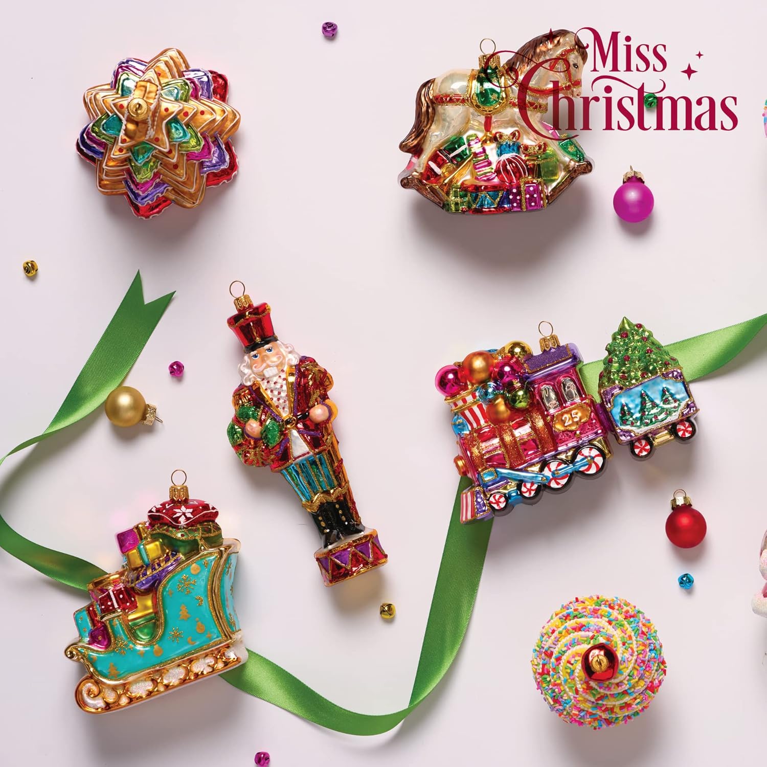 Miss Christmas 2025 Cute Candy Gingerbread Blown Glass Ornament