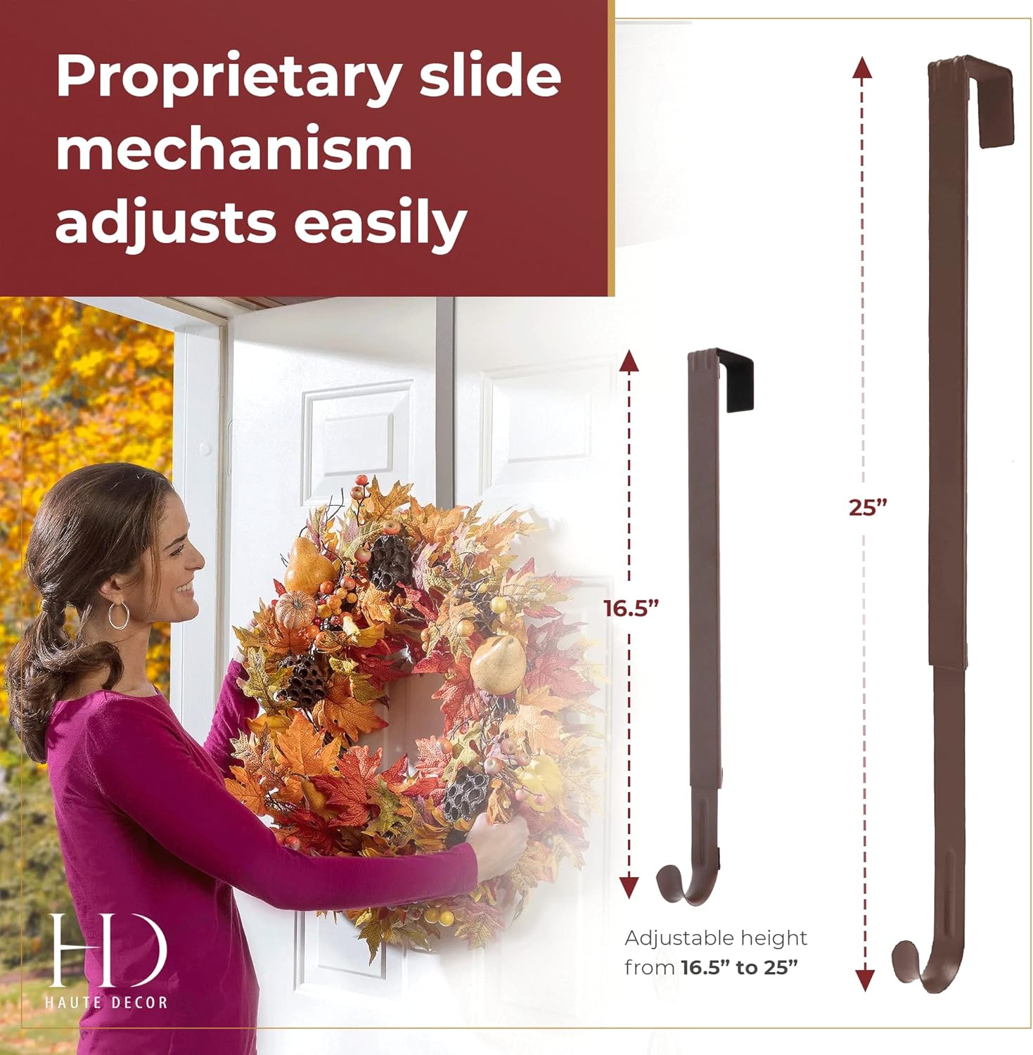 Haute Decor Adjustable Wreath Hanger 20 Lb