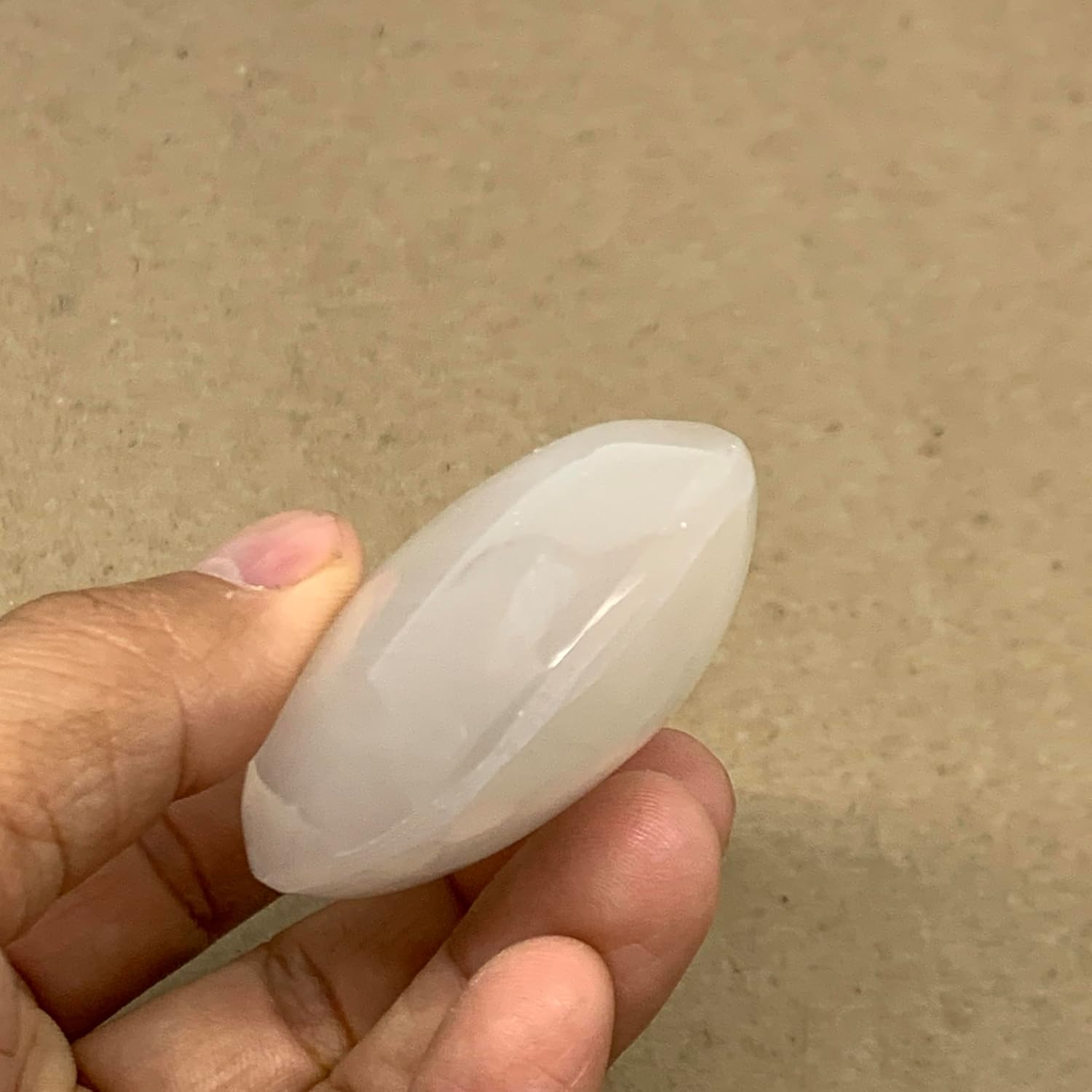 WatanGems 90g Natural Selenite Palm-Stone Crystal Pillow Shape Collectible