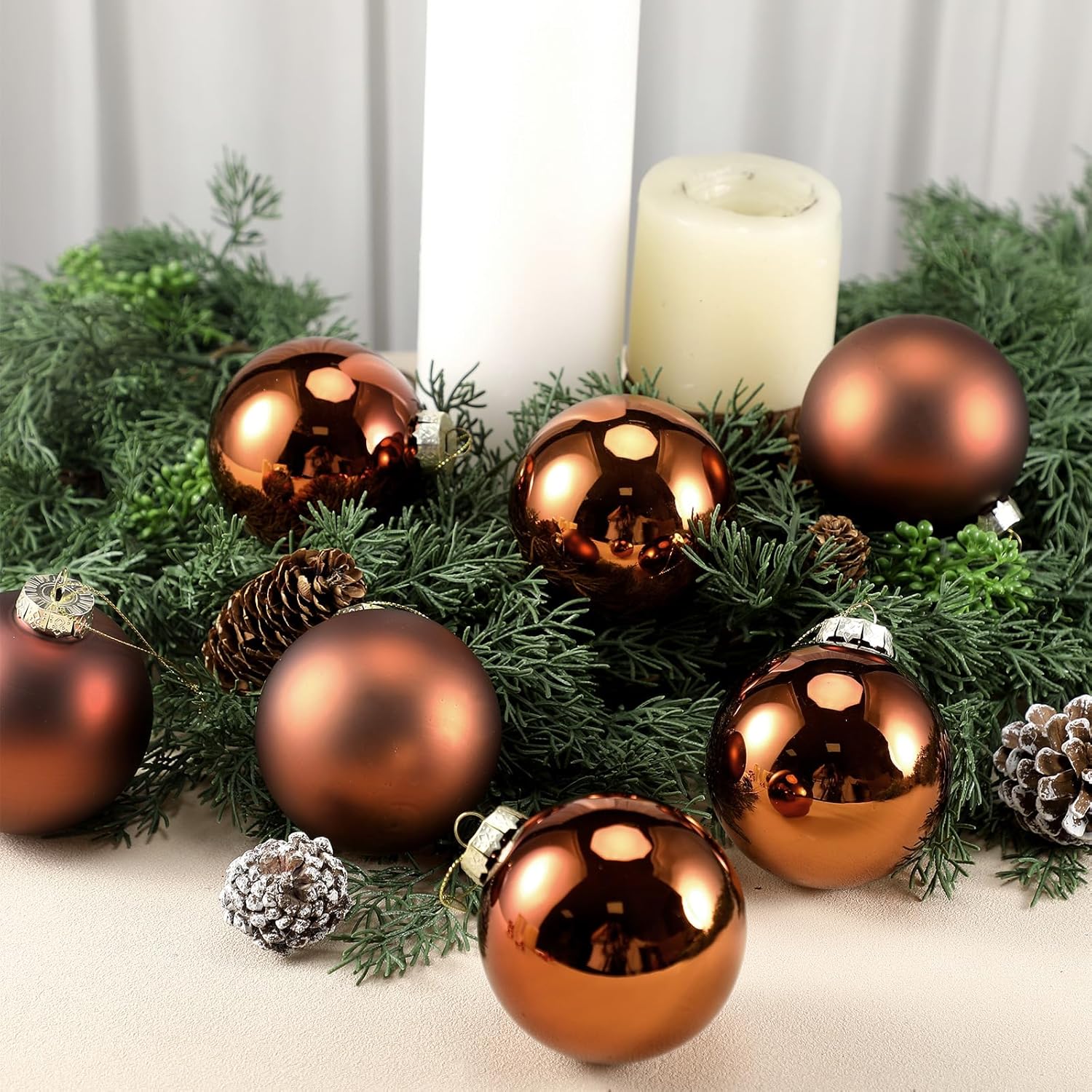 16 Pcs 315 Inch Glass Christmas Tree Decorations