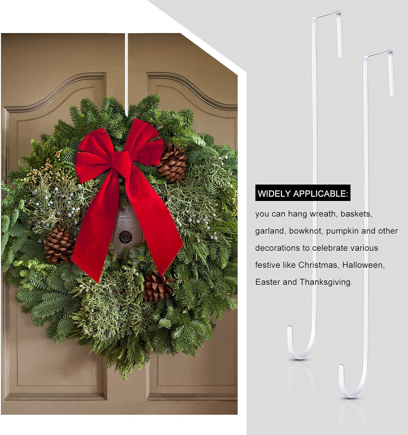 Hotop 15 Inch Steel Wreath Hangers 4 Pack