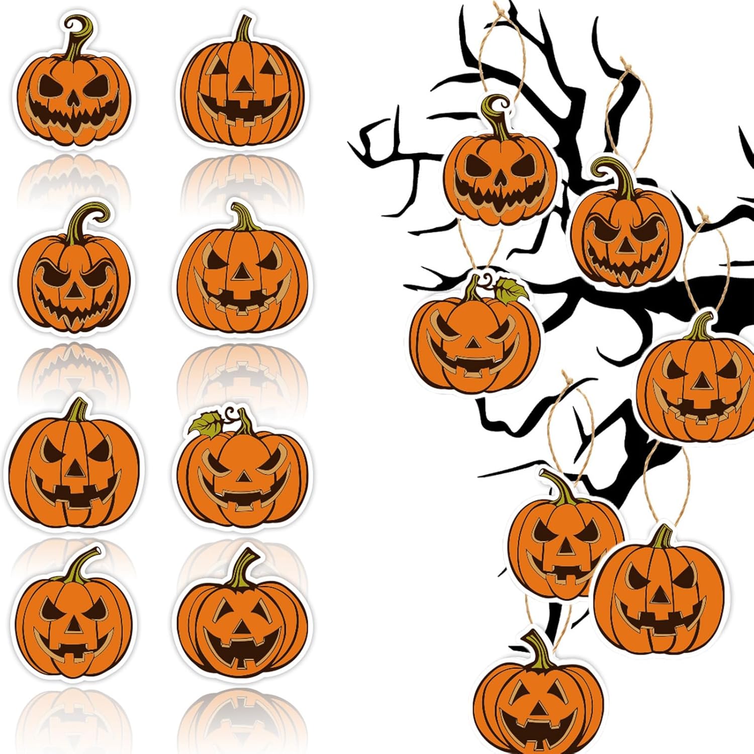 16Pcs Halloween Tree Decorations Hanging Ornaments
