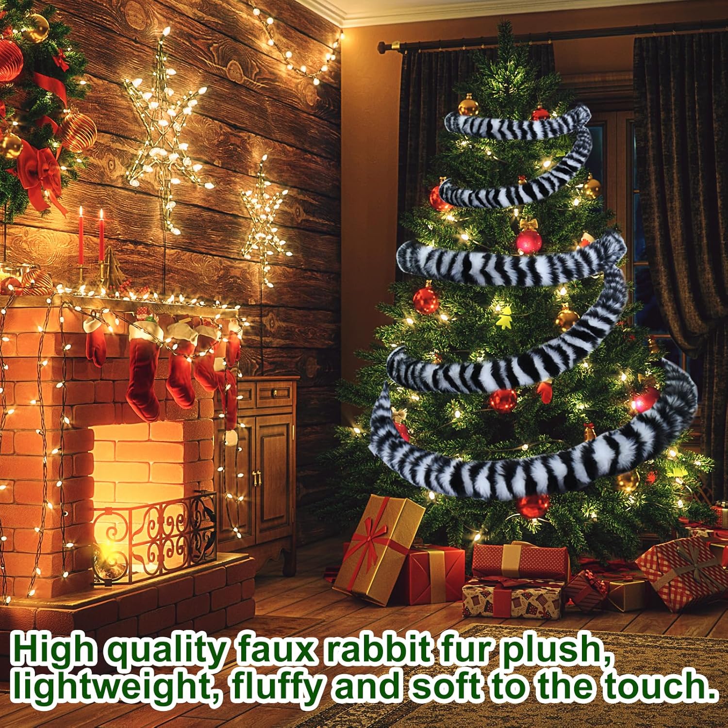 26FT Black White Striped Sandworm Garland Halloween Decoration