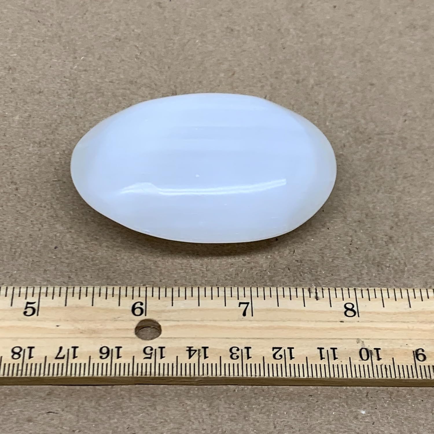 WatanGems 90g Natural Selenite Palm-Stone Crystal Pillow Shape Collectible