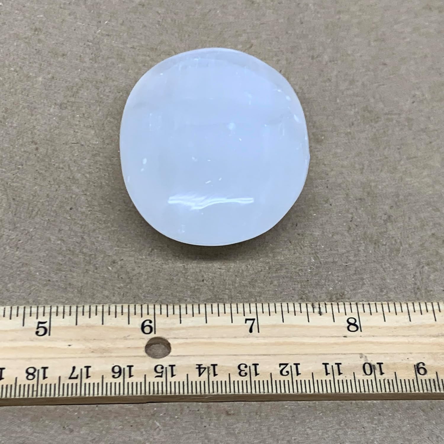 WatanGems 98g Natural Selenite Palm-Stone Crystal Pillow Shape Collectible