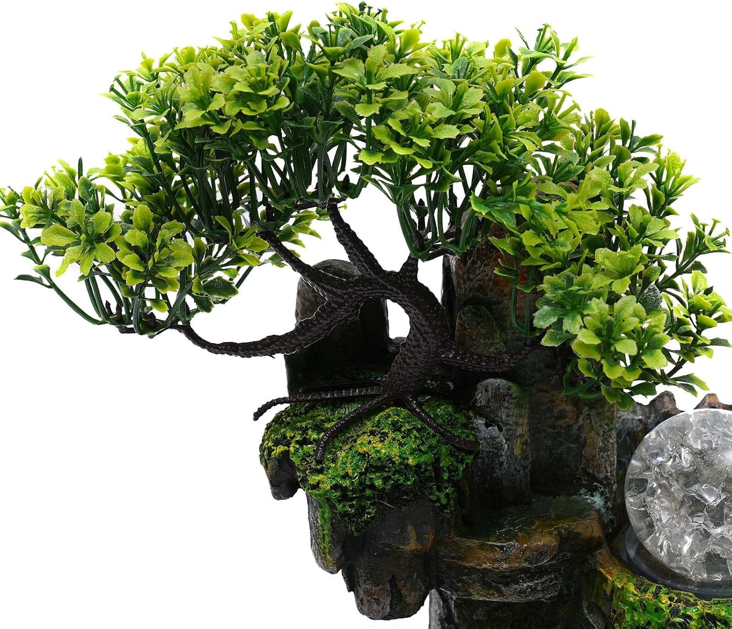 Mini Tabletop Rockery Fountain with LED Light and Atomizer