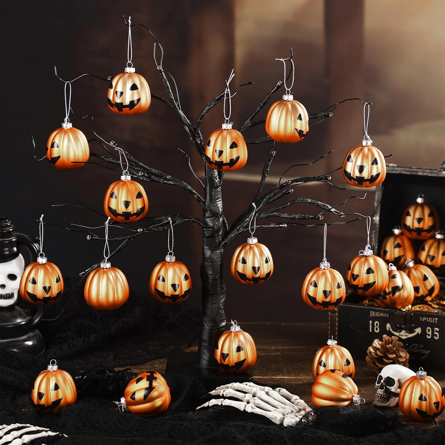 Zhanmai Halloween Pumpkin Tree Decorations 24 Pcs