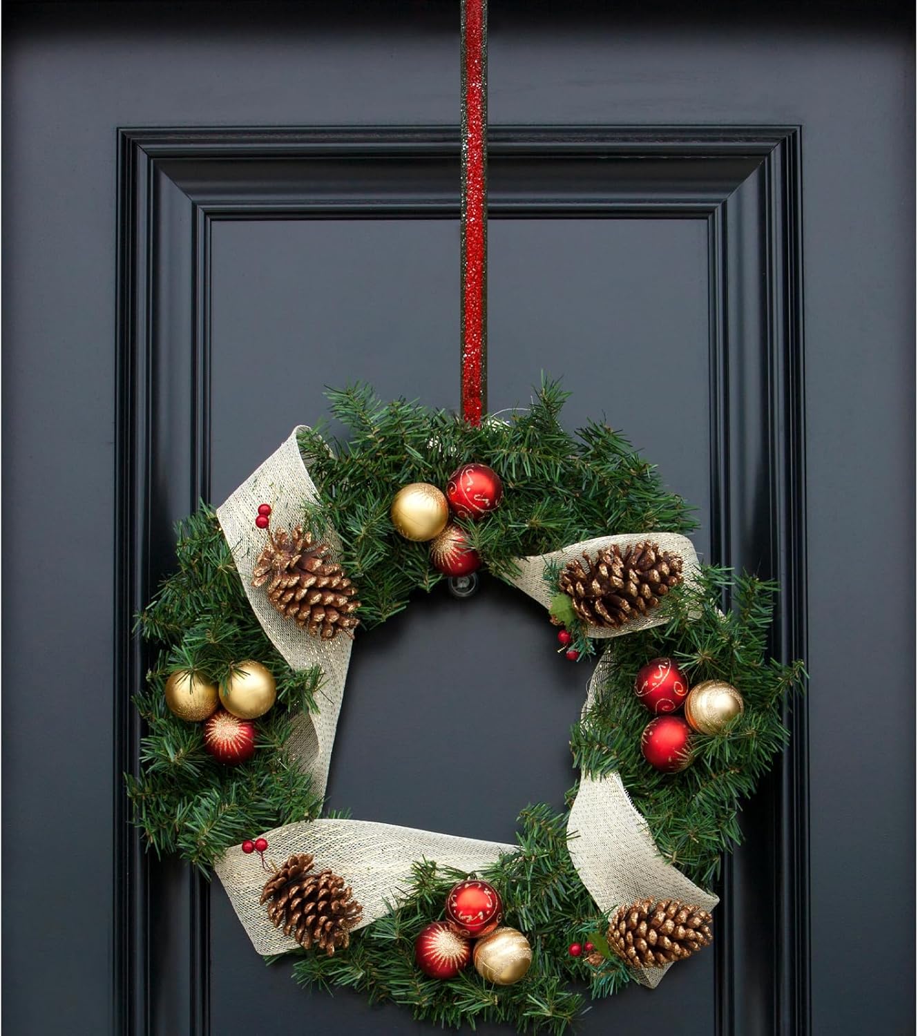 2 Pack Metal Wreath Hangers Brown Red