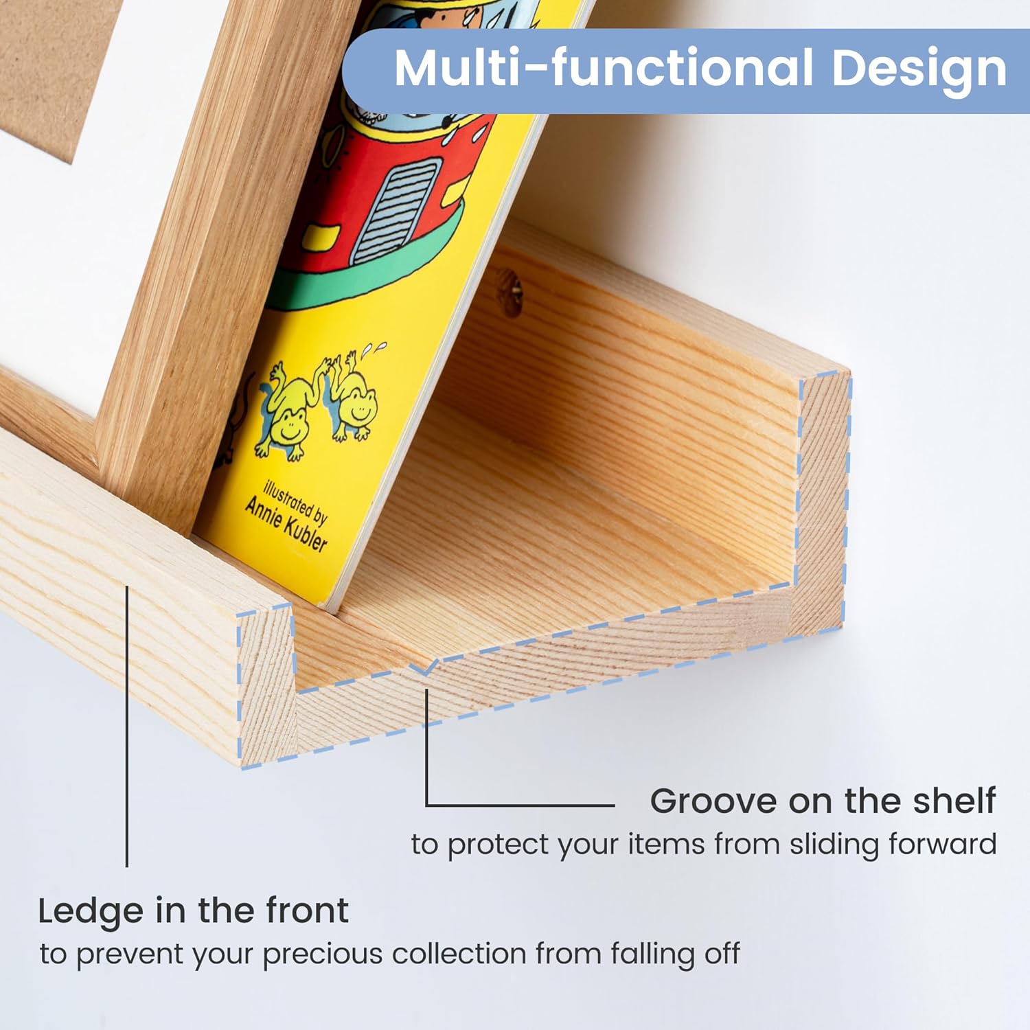 Picture Ledge Shelf for Wall 36 Inch Solid Pine Wood 2 Pack