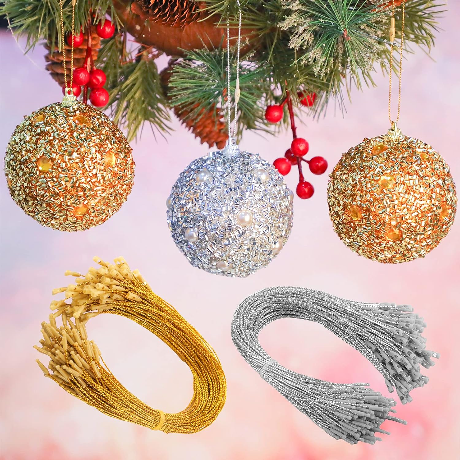 400 Piece Gold and Silver Ornament Hangers