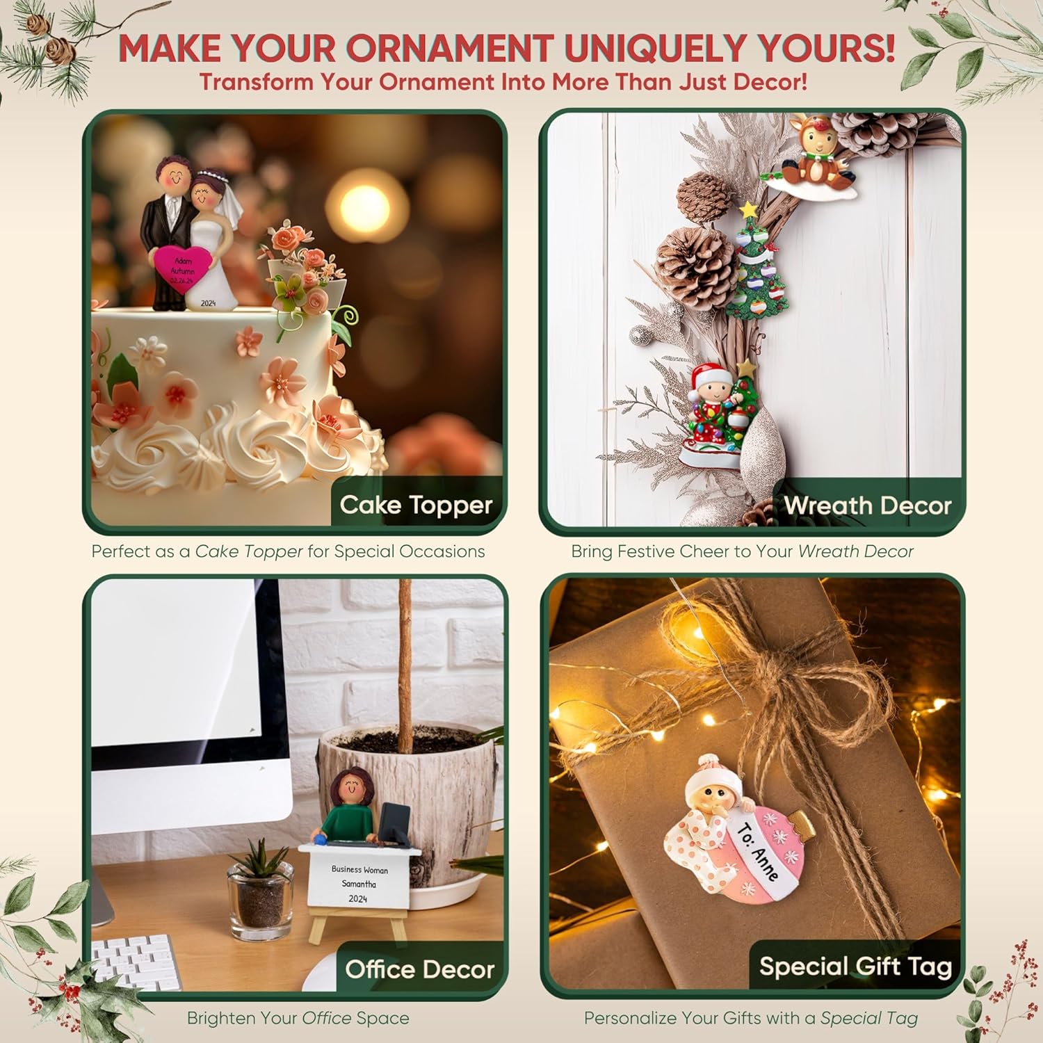 Personalized Chef Ornament 2024 - Custom Christmas Tree Decor