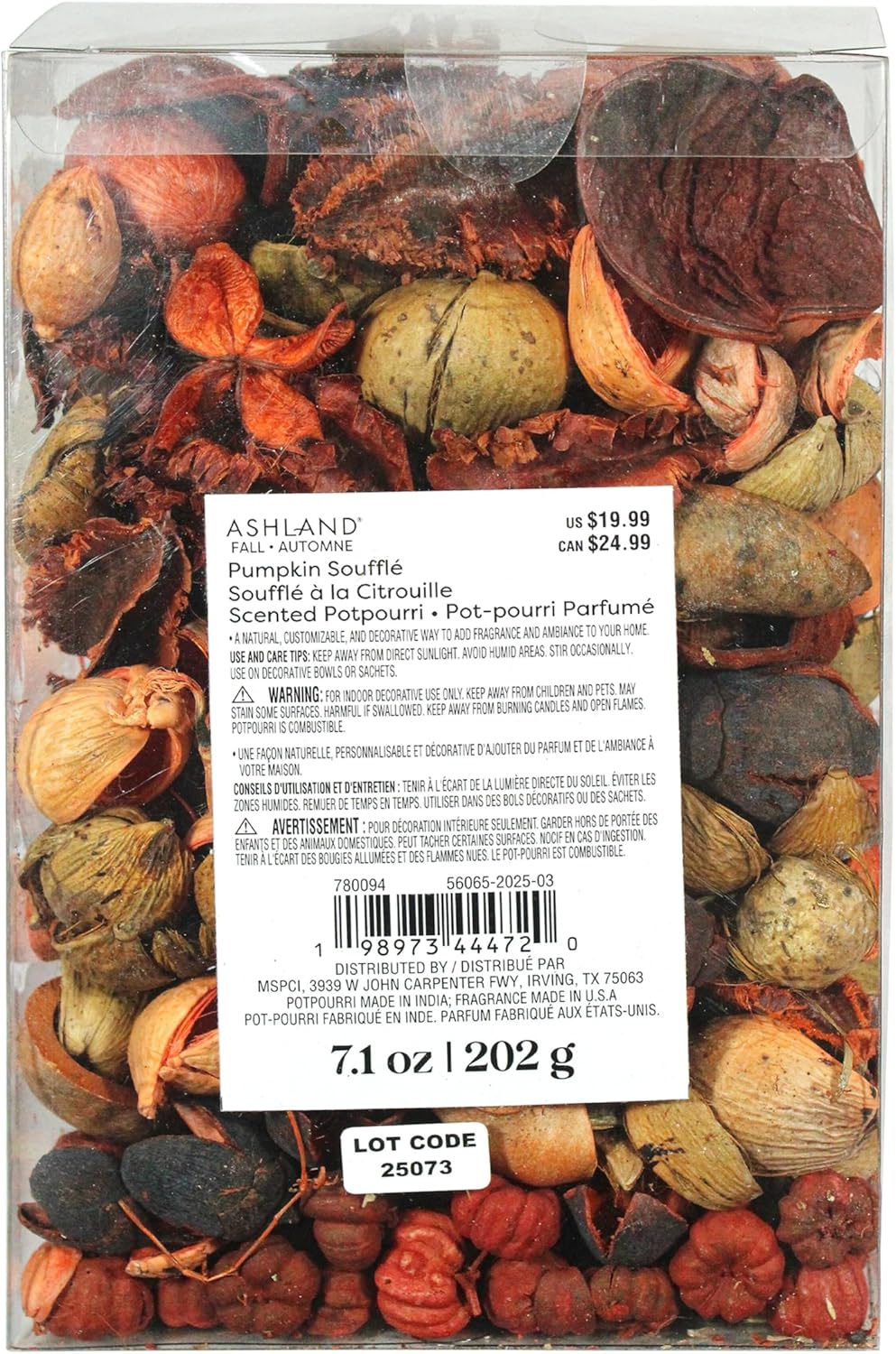 Ashland 7oz Pumpkin Souffl Scented Potpourri Fall Decor