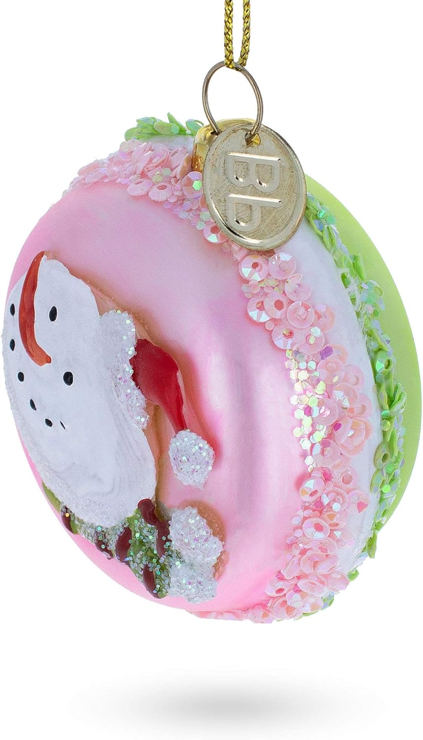 BestPysanky Delicious Macarons Blown Glass Christmas Ornament