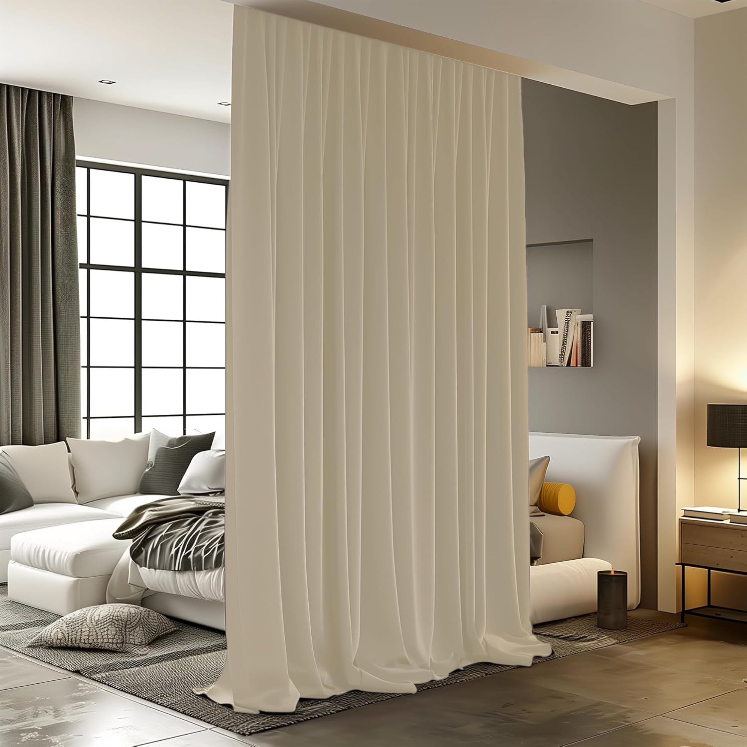 Room Divider Curtain 83ft x 7ft Cream Beige 1 Panel