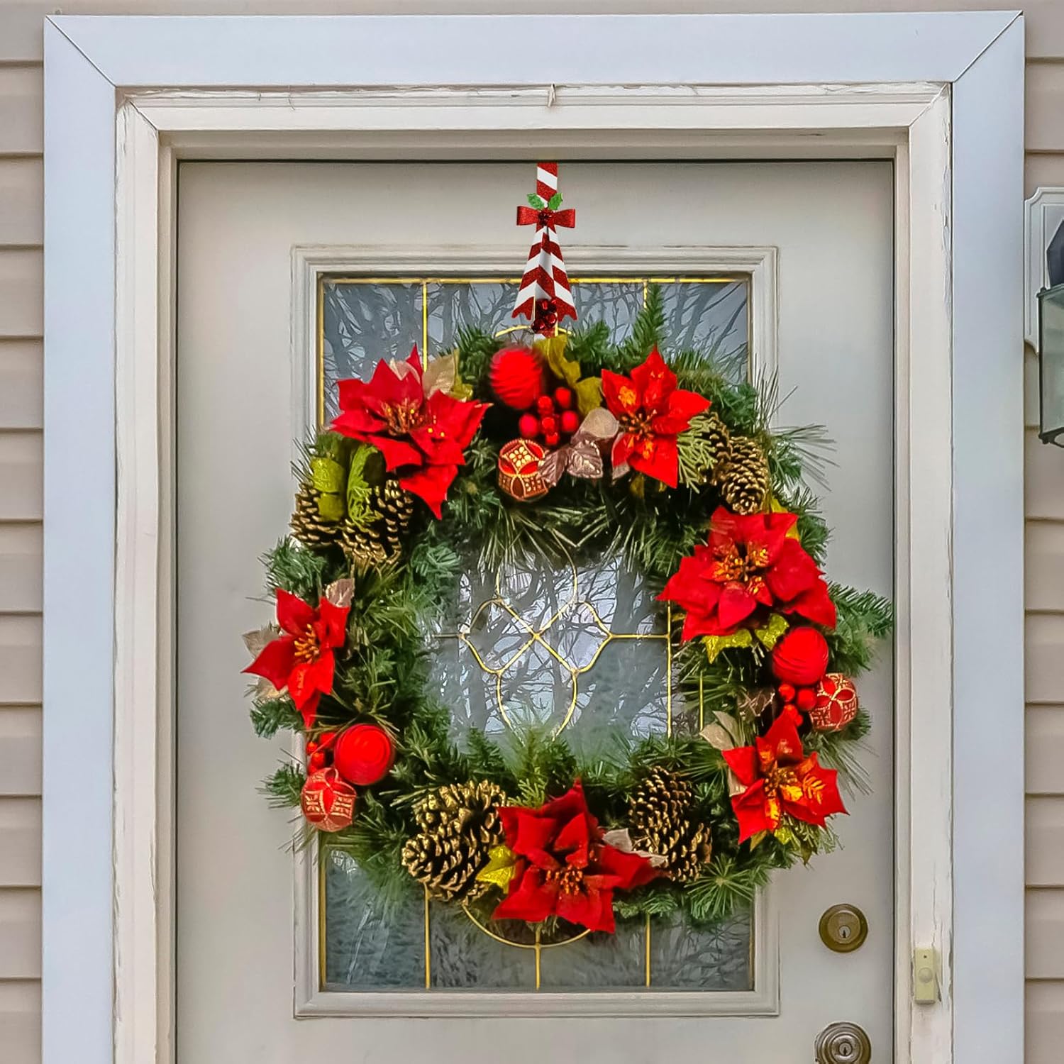 2 Pack Candy Cane Wreath Hangers for Front Door