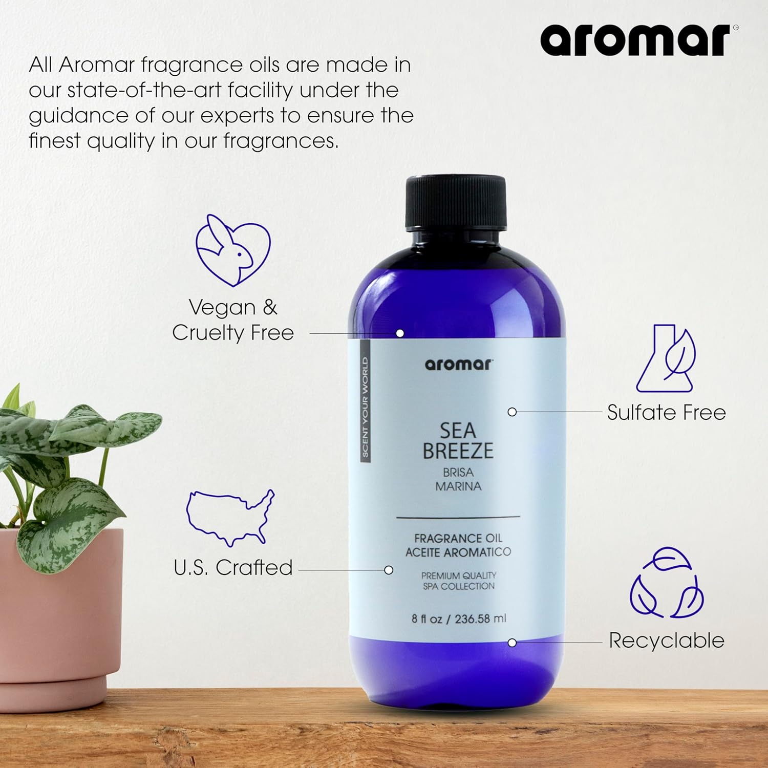 AROMAR Premium Fragrance Oil - Sea Breeze 8oz