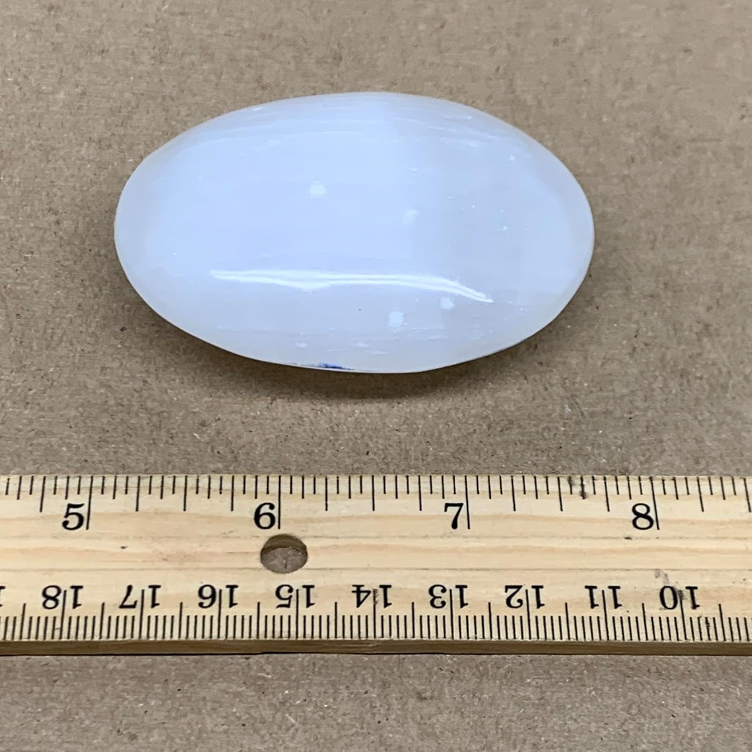 WatanGems 98g Natural Selenite Palm-Stone Crystal Pillow Shape Collectible
