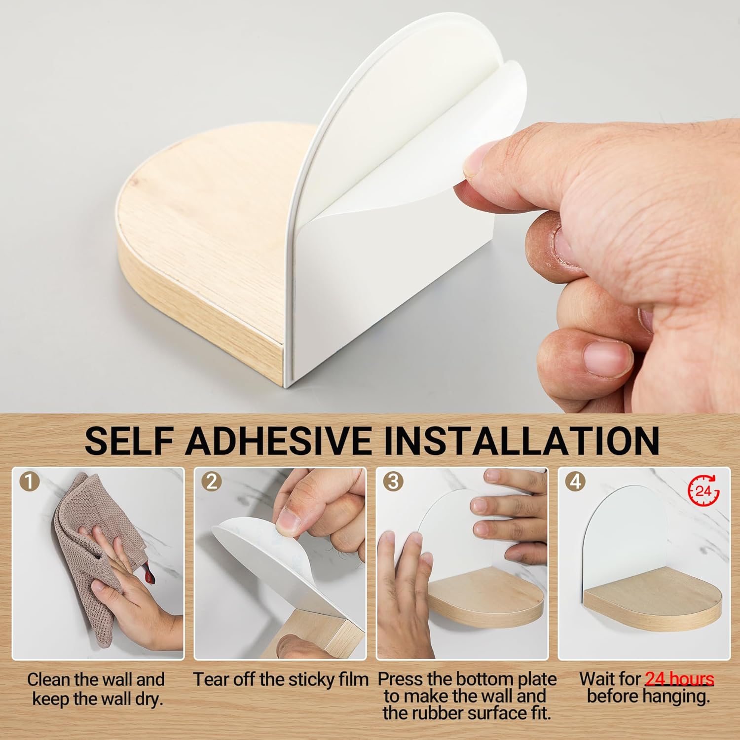 SAYAYO 4Pcs Floating Shelves for Wall Storage