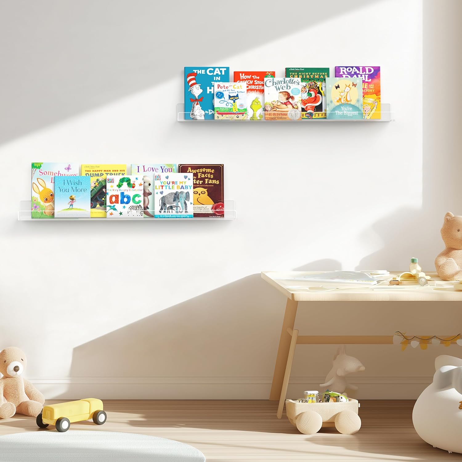 HBlife 24 Inch Floating Acrylic Shelves 2 Pack
