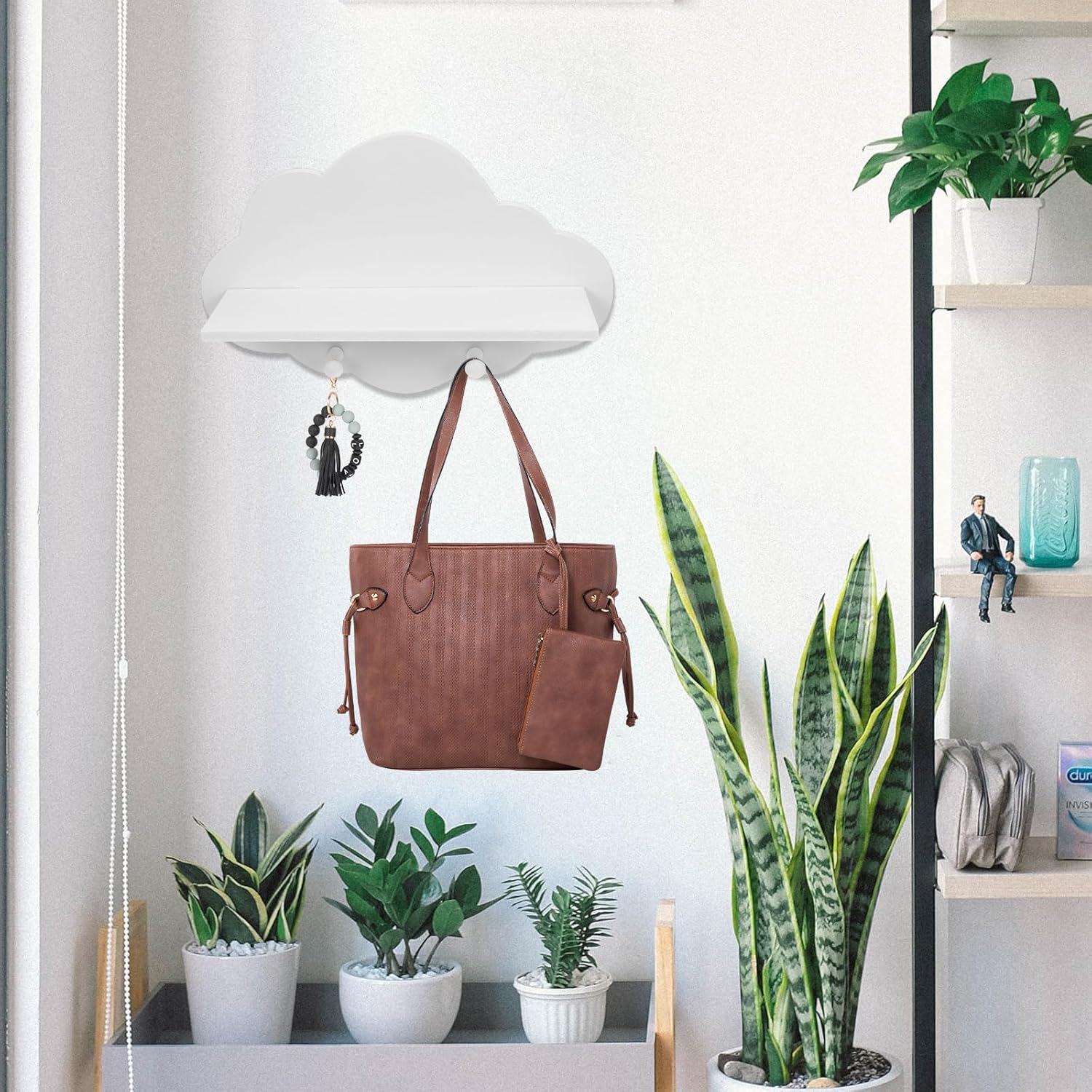ARTIBETTER Cloud Shape Floating Shelf 14 Inch White Wall Mounted Storage