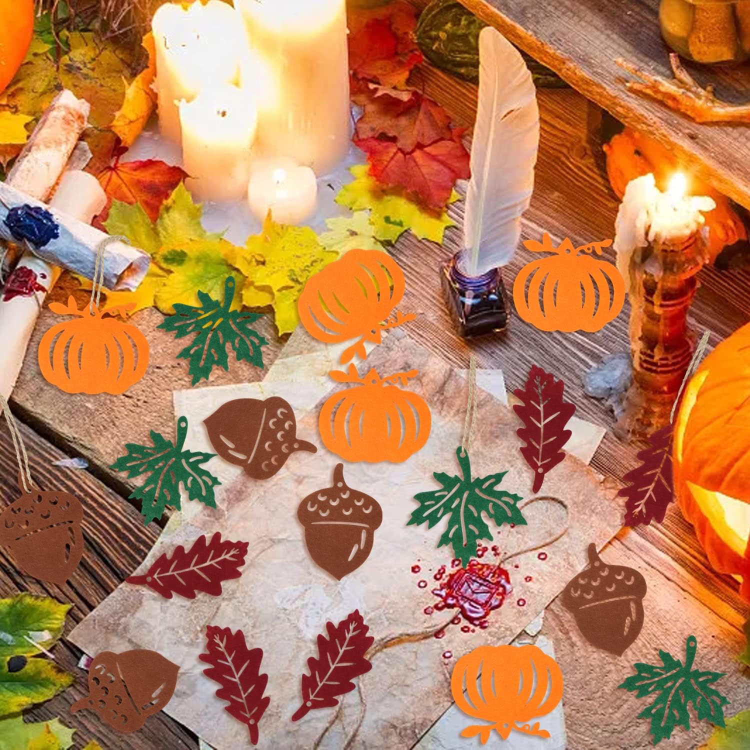 Yueton 36PCS Fall Hanging Ornaments with Rope