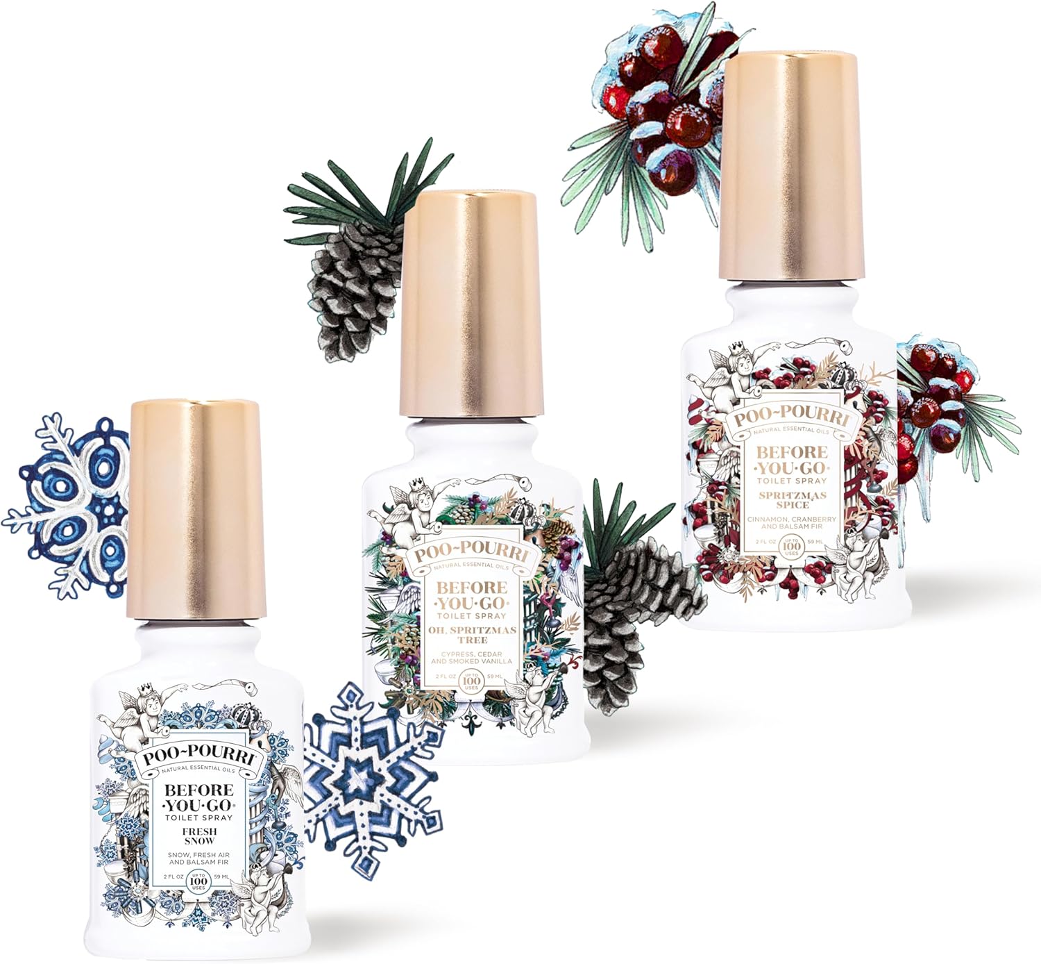 Poo-Pourri Holiday Toilet Spray Set 2 Ounce