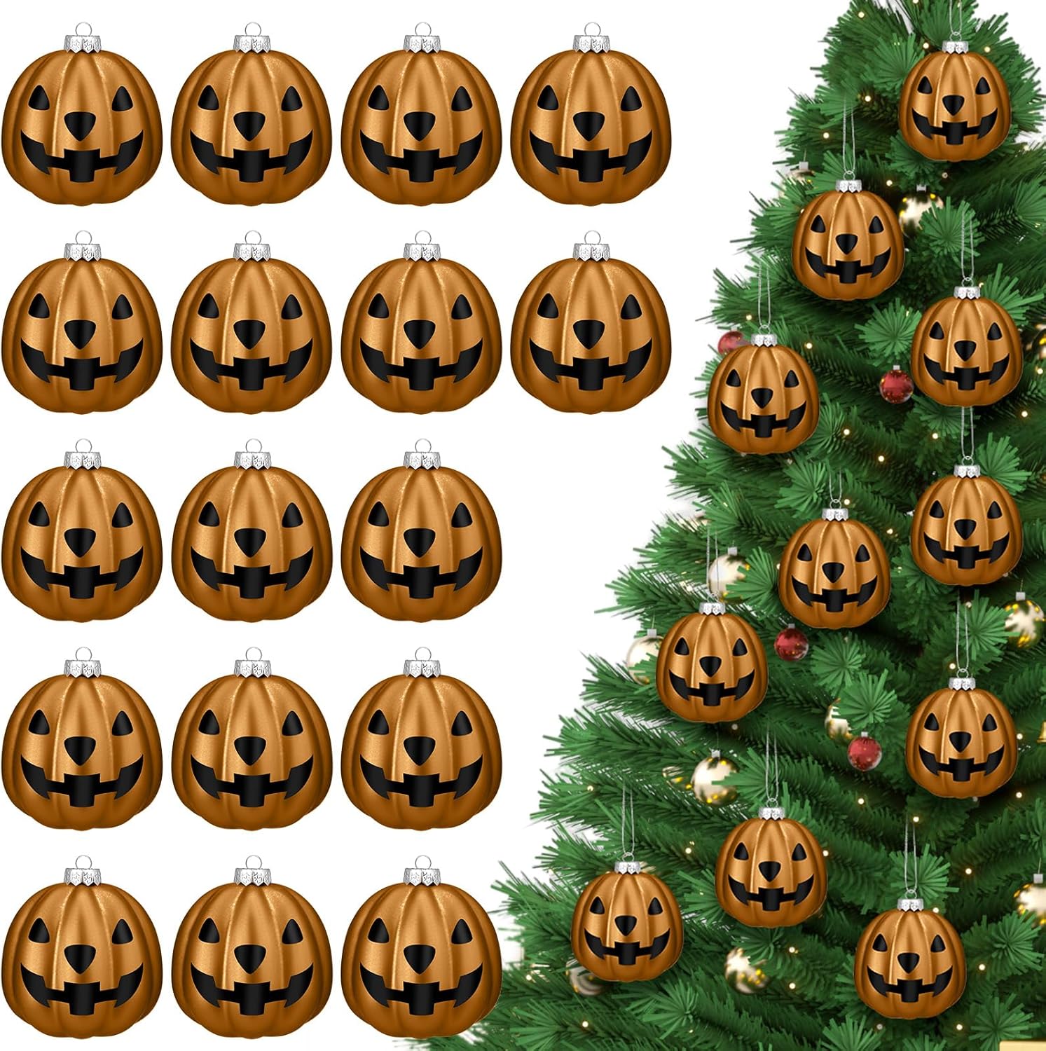 Zhanmai Halloween Pumpkin Tree Decorations 24 Pcs