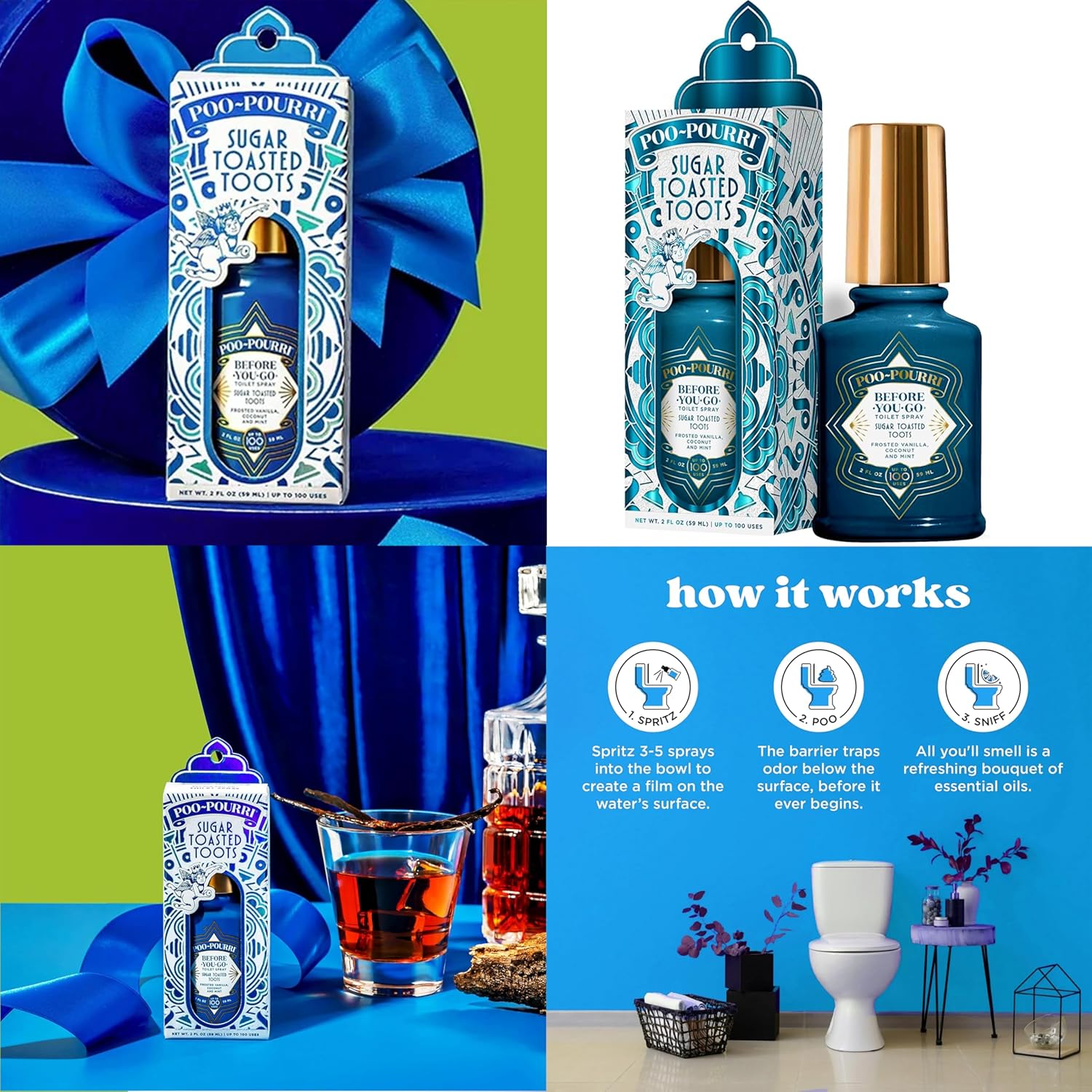Poo-Pourri Toilet Spray Holiday Set with 3 Bottles