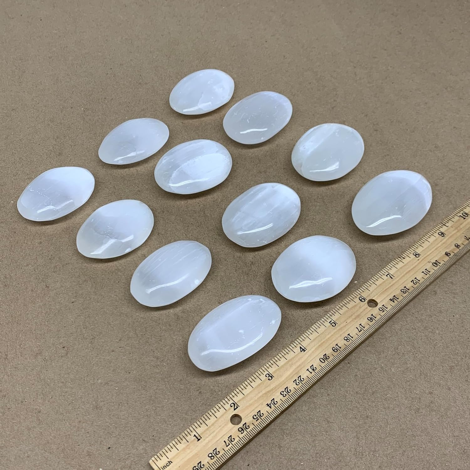 Natural Selenite Palm-Stone Crystal Pillow Shape