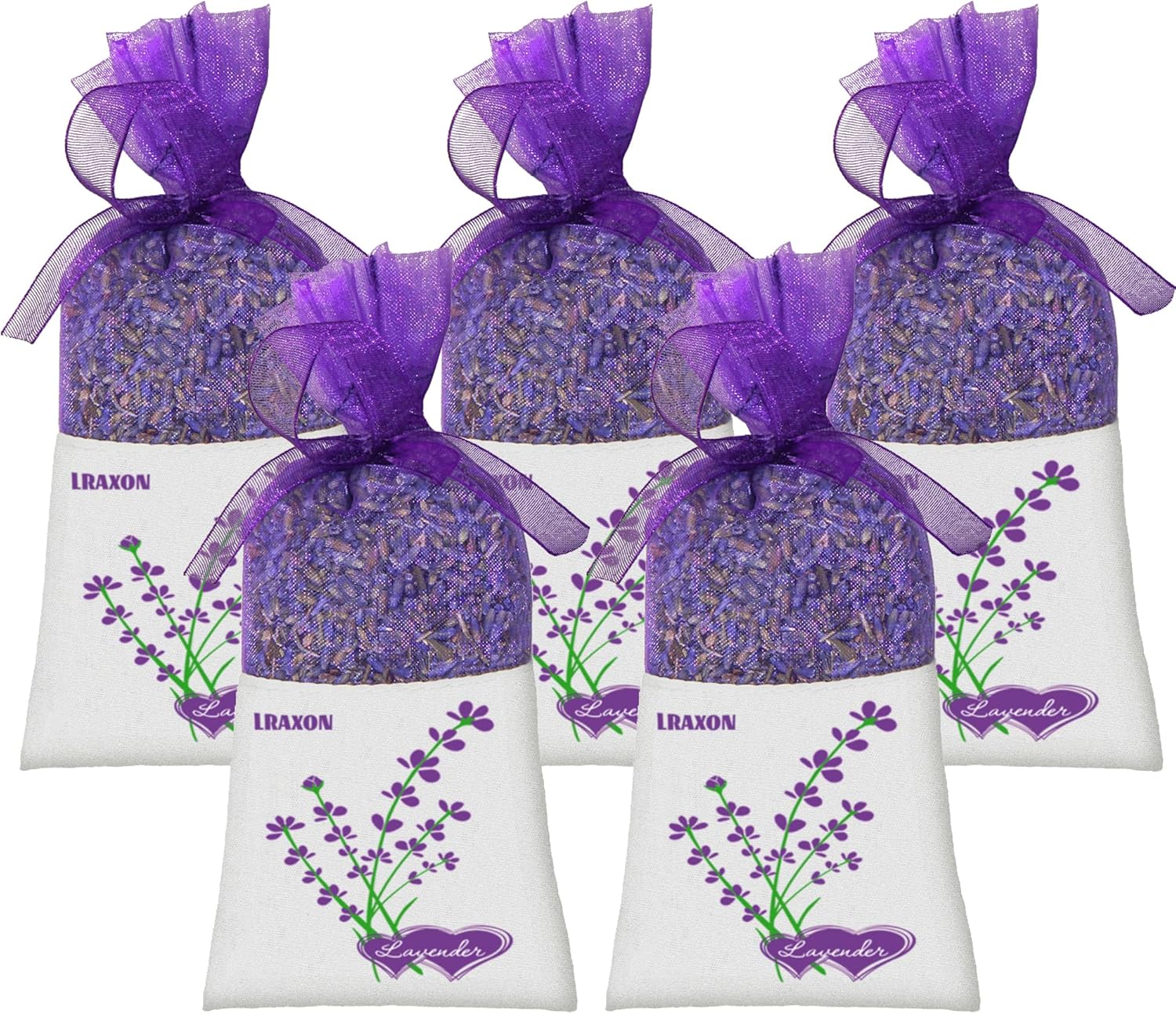 Lavender Sachet Bags 5 Pack for Freshrooms and Closets