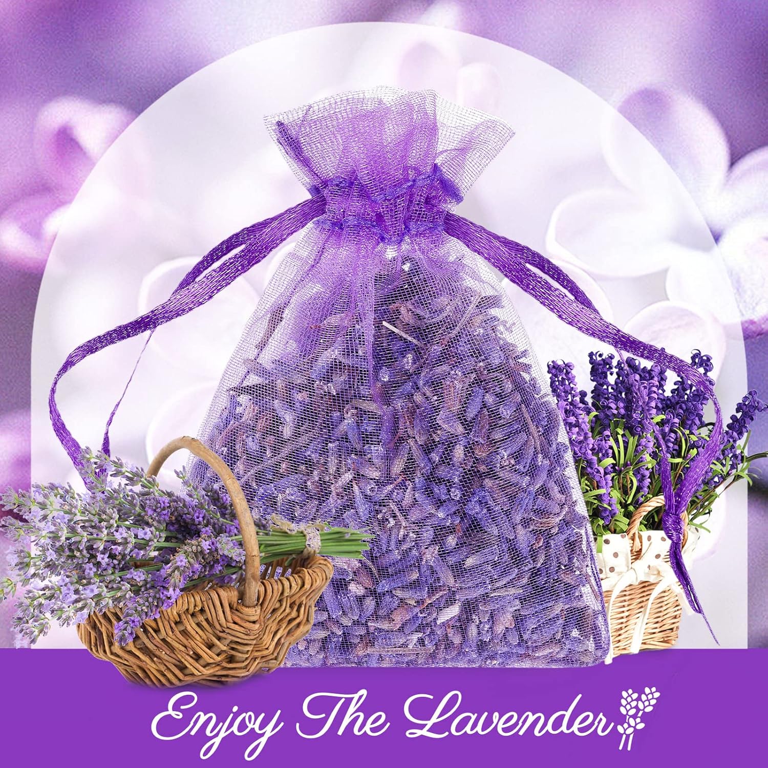 Reginary 60 Pack Lavender Sachets for Home Fragrance and Storage
