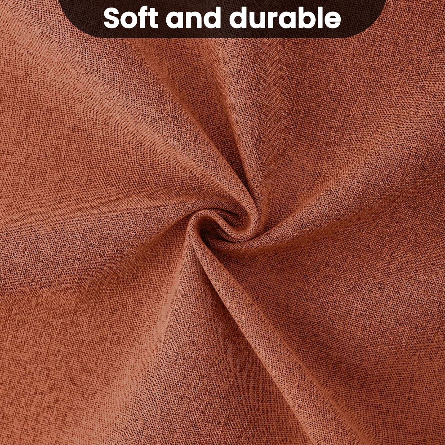 COSVIYA 100 Blackout Burnt Orange Linen Curtains 2 Panels Set