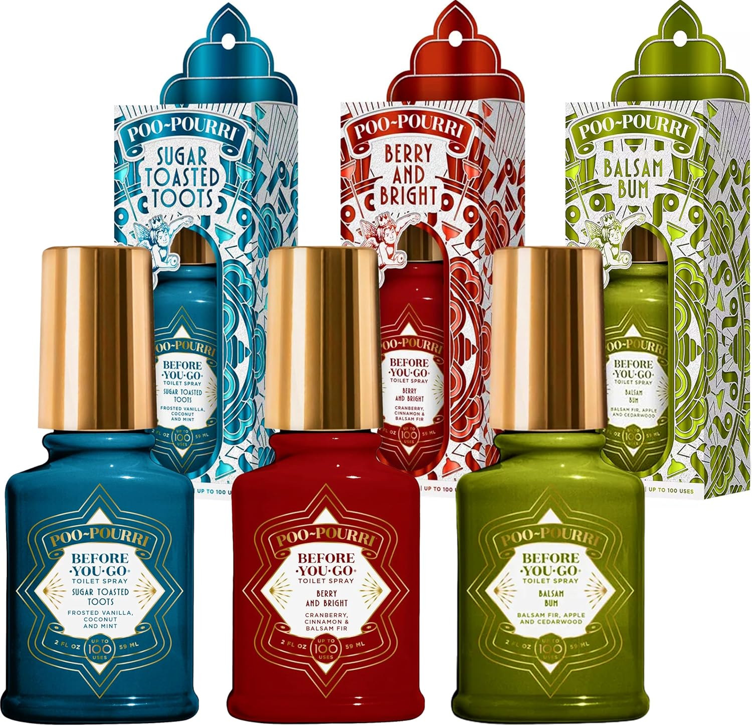 Poo-Pourri Toilet Spray Holiday Set with 3 Bottles