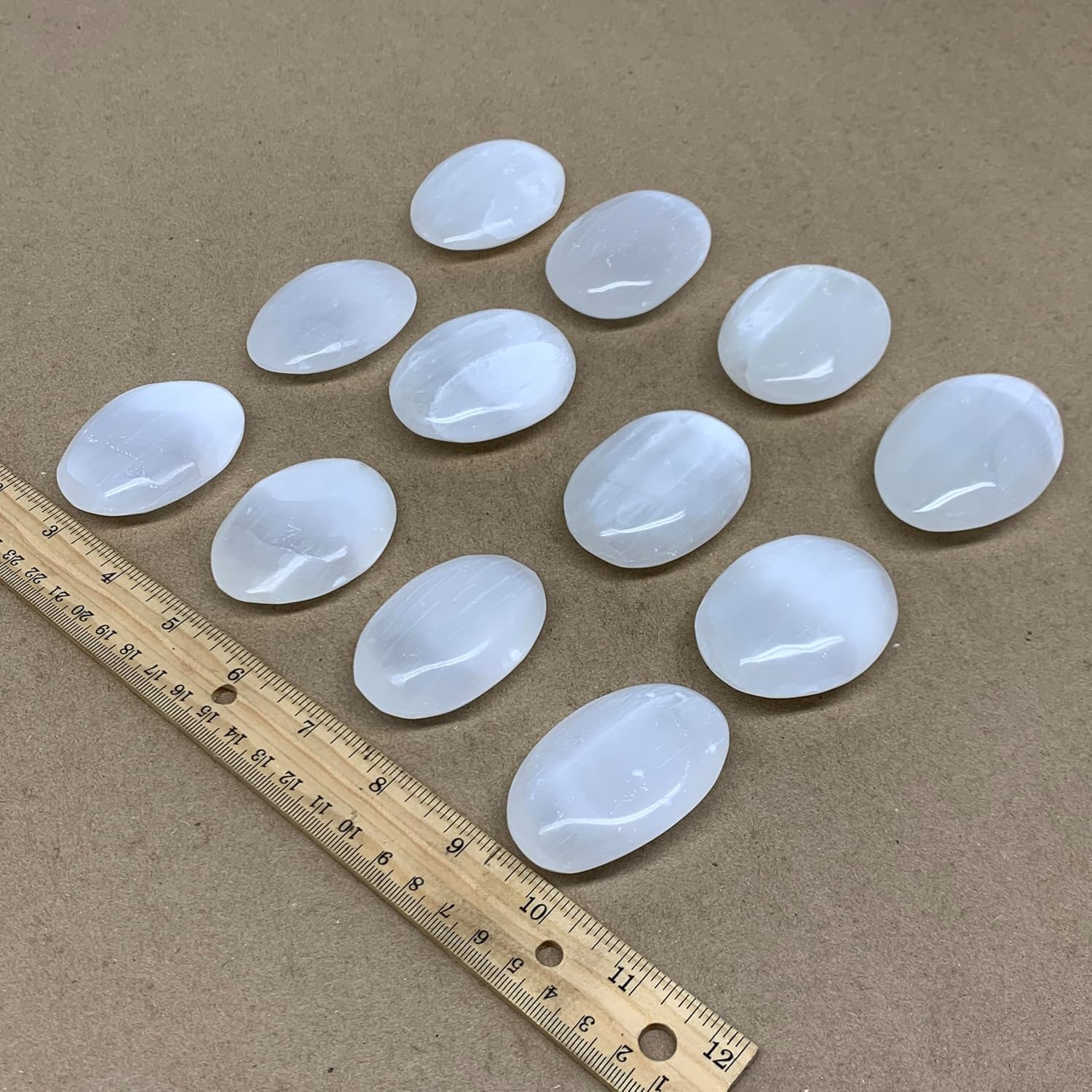 Natural Selenite Palm-Stone Crystal Pillow Shape
