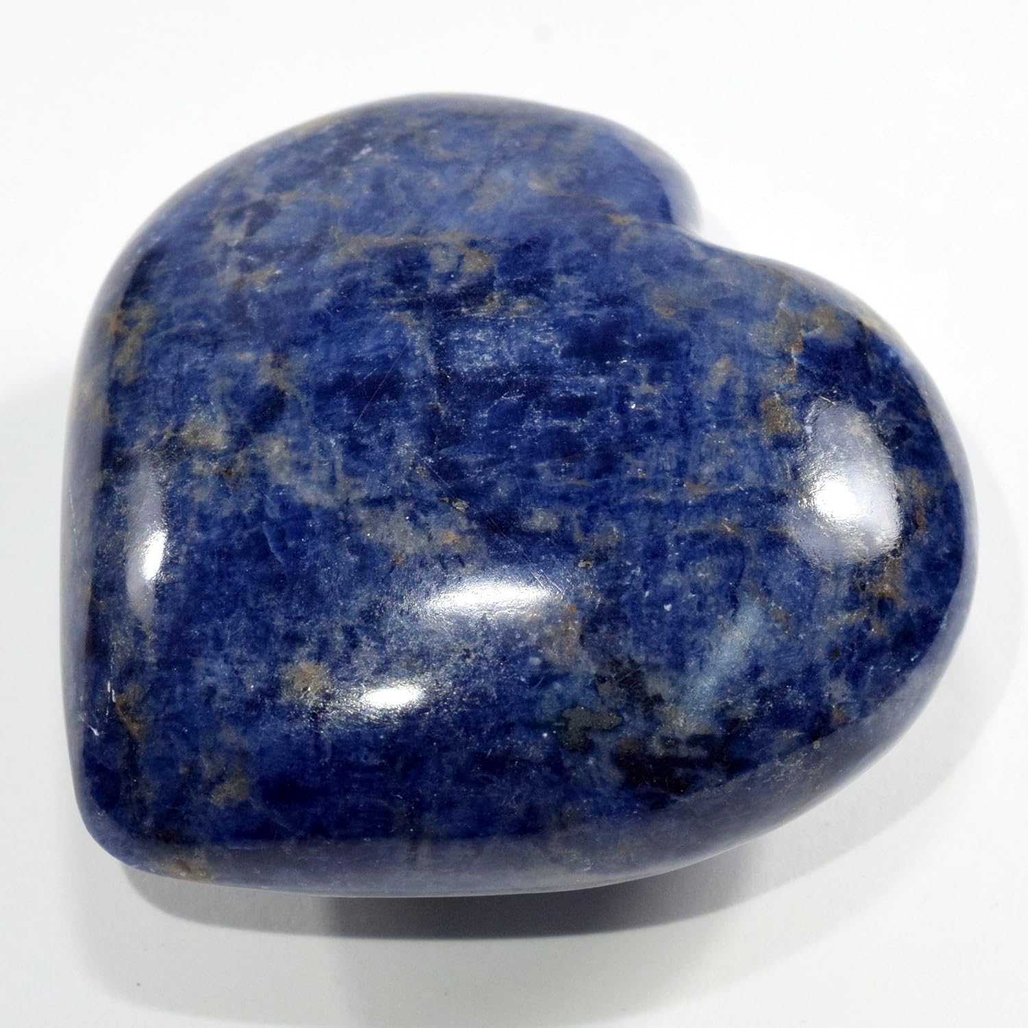 62mm Rich Blue Sodalite Puffy Heart Crystal with Stand