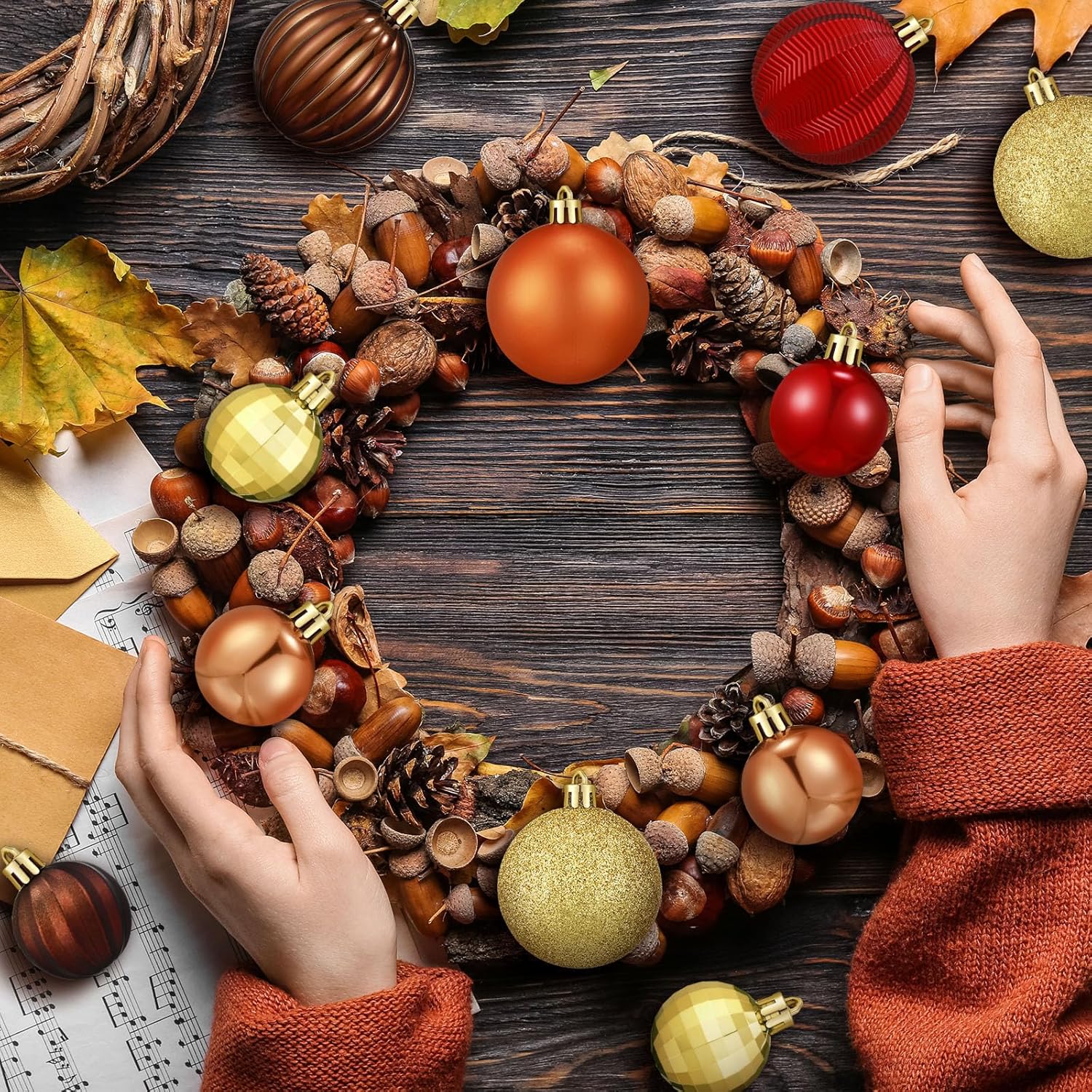 Libima Fall Decor Hanging Ornaments Set 48 Pieces