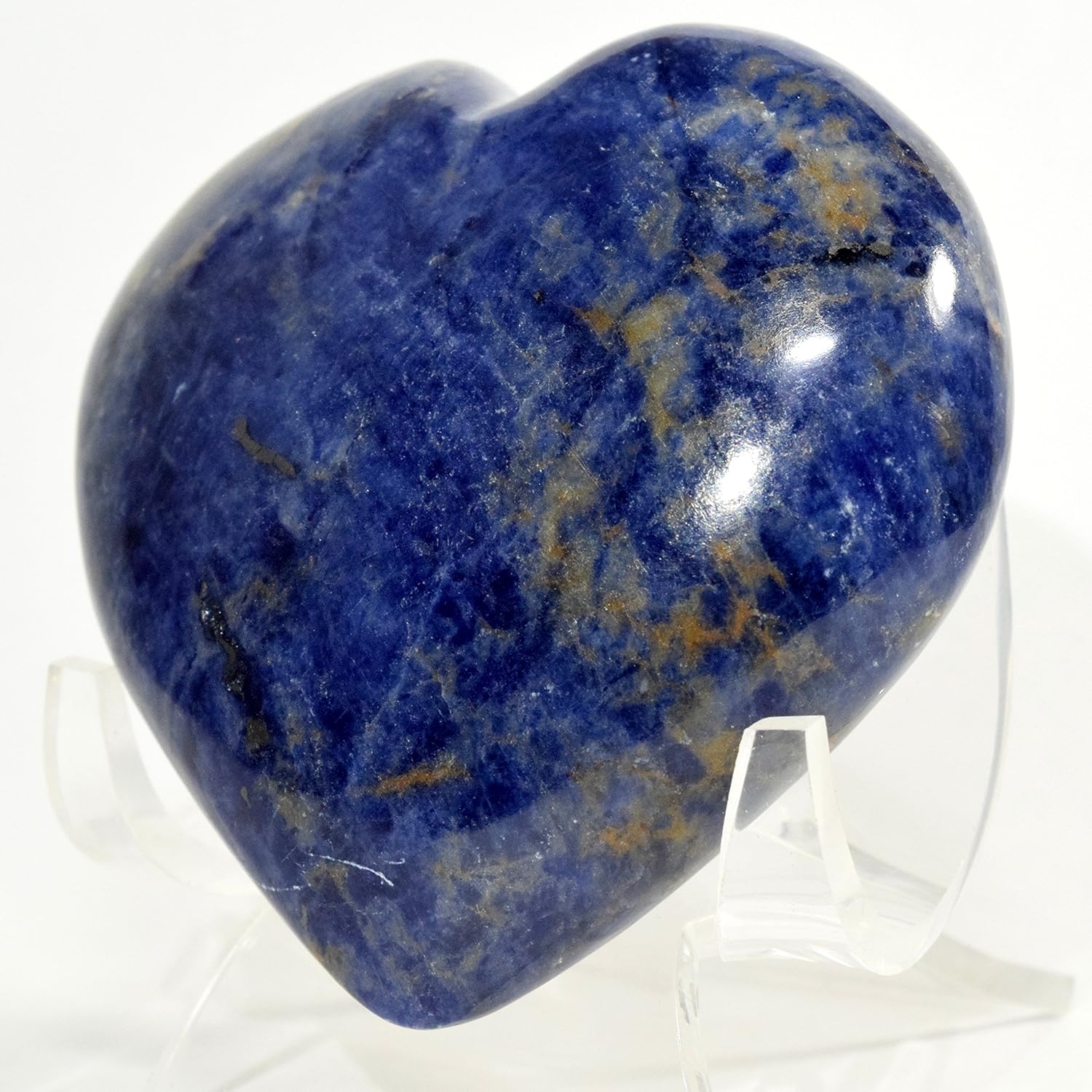 62mm Rich Blue Sodalite Puffy Heart Crystal with Stand