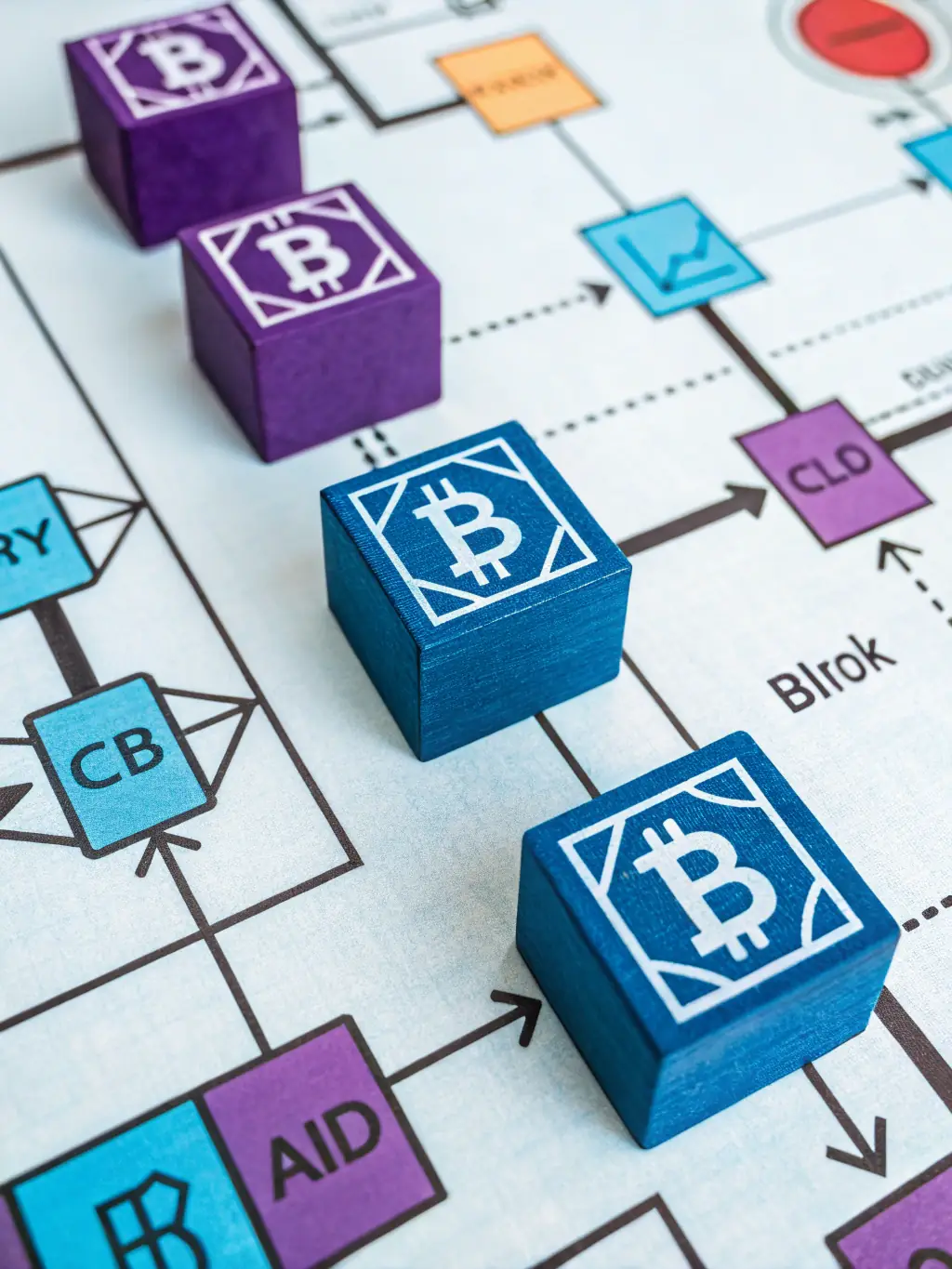 An infographic illustrating the process of blockchain verification for digital assets, showcasing secure and transparent data transfer.