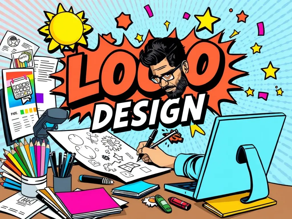 A graphic designer is creating a unique digital identity for a brand, focusing on visual elements that represent the brand's values and mission. The image should convey creativity and innovation.