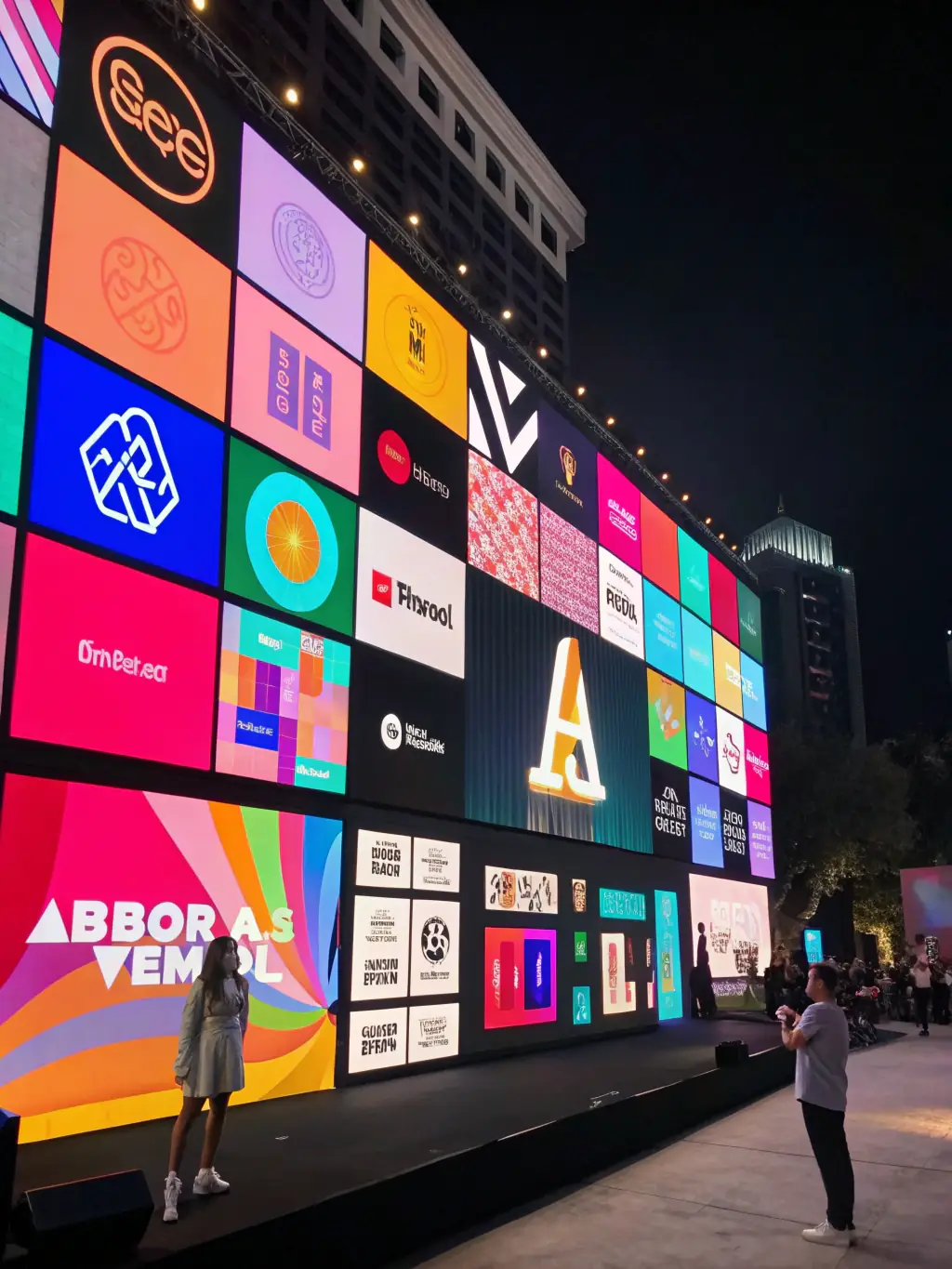 A creative design showcasing various digital identities created for different brands, emphasizing uniqueness and brand consistency.